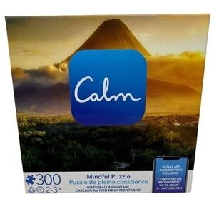 Calm Mindful Jigsaw Puzzle 300 Pieces Waterfall Mountain Meditation